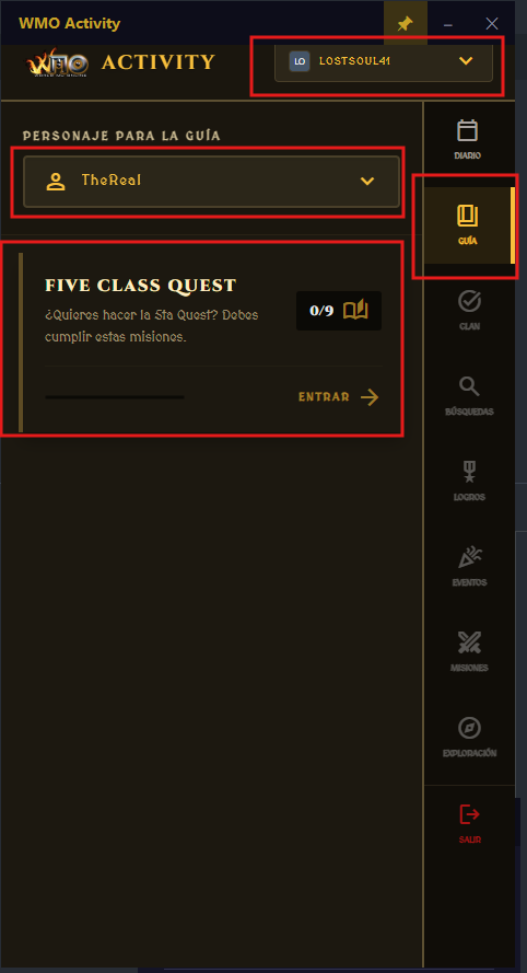 Select Five Class Quest